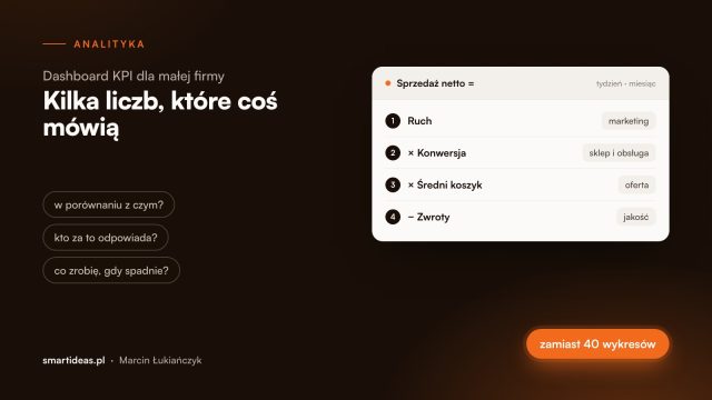 Dashboard KPI dla małej firmy. Kilka liczb, które naprawdę coś mówią