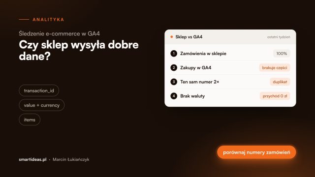 Śledzenie e-commerce w GA4. Jak sprawdzić, czy sklep wysyła dobre dane