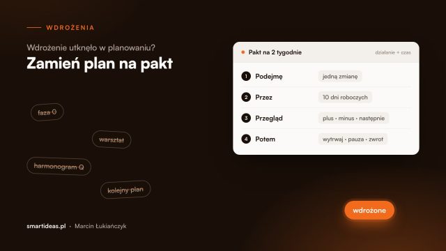 Wdrożenie utknęło w planowaniu? Zamień plan na dwutygodniowy pakt